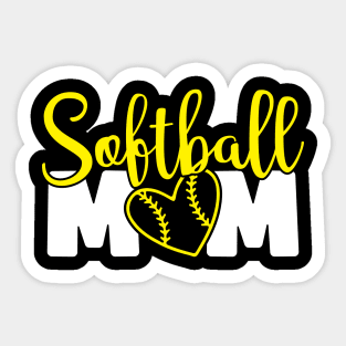 Softball Mom - Heart Sticker